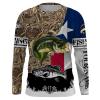 TX bass fishing camo fishing shirts for men fishing in texas Performance Long Sleeve Customize name – personalized fishing shirt for men and women and Kid – NQS1023