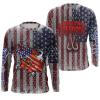 Northern Pike Fishing American Flag Hooked on Freedom Sun / customize name long sleeves shirts personalized Patriotic fishing apparel gift for Fishing lovers – IPH1985
