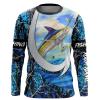 Blue Marlin Fishing Blue Muddy Camo Personalized Long Sleeve Performance Fishing Shirts – IPHW742