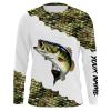 Largemouth Bass fishing shirts for men Performance Long Sleeve Customize name personalized fishing apparel for men, women and Kid – NQS1109