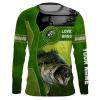 Personalized Largemouth Bass Fishing Love Bass Green Performance Fishing Shirts With Fsd2612