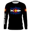 CO Colorado Trout Fishing Flag Sun / customize name long sleeves shirts – personalized Patriotic fishing clothing gift for adults and kids – IPH2117