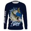 Striped Bass Fishing Makes me happy customize name long sleeves shirt personalized gift for Fishing lovers – NQS645