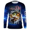 Hooked On Freedom Bass Fishing Blue American Flag Patriotic 4Th July Customize Name Fishing Shirt Nqs1960