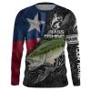 Texas Bass Fishing Tx Flag Patriotic Fishing Shirts For Men Performance Long Sleeve Quick Dry Customize Name Nqs2546