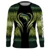 Bass fishing green scale Camo Customize name tournament long sleeves fishing shirts NQS1846