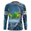 Mahi Mahi Long Sleeve Fishing Shirts Custom Name Blue Muddy Camo Performance Fishing Shirts – IPHW725