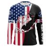 Beautiful bass fishing tattoo American flag Customize name long sleeves personalize gift NQS1557