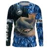 Catfish Fishing Blue Camouflage Fishing Clothing Custom Name Performance Fishing Shirt Nqs2614