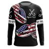 Fish Skull American Flag Fishing Shirts, Custom Patriot Long Sleeve Fishing Shirts Feb21 – Iphw678