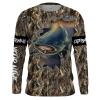 Catfish Fishing Camo Long Sleeve Fishing Tournament Shirts Customize Name Fishing Gift Nqs2130