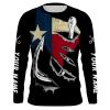 TX Fishing 3D Fish Hook Texas Flag black vintage fish on customize name long sleeves fishing shirts NQS1342