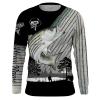 Striped Bass fishing scales white black Customize Name shirt long sleeves fishing shirts NQS1945