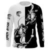 Bass fishing tattoo black and white shirt Customize name long sleeves fishing shirts NQS1461