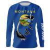 Montana Flag 3D Fish Hook custom long sleeves Fishing shirts fishing apparel – IPHW477