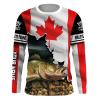 Walleye Fishing Canada Flag customize name long sleeves shirts personalized Patriotic gift for Fishing lovers – IPH1763