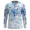 Custom Saltwater Long Sleeve Fishing Shirts , Sea Wave Camo Fishing Shirts – Iphw1728