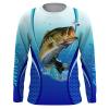 Largemouth Bass Fishing Blue Bass Jersey Quick Dry Customize Name Long Sleeves Shirts Fishing Apparel Nqs2313