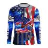 Mahi Mahi, Wahoo, Tuna saltwater fishing 3D American Flag Patriot blue galaxy Customize name , fishing performance shirt for men, women, Kid – NQS1229