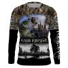Largemouth bass fishing camo black fishing shirts , fishing gift ideas for anglers – NQS1400