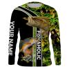 Largemouth Bass and Trout Fishing Camo customize name long sleeves, Long sleeve hooded personalized gift for Fishing lovers – IPH1673