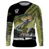 Largemouth Bass fishing scales green black Customize Name shirt long sleeves bass fishing shirts NQS1946