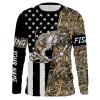 Bass Fishing Us Flag Lake Camo Custom Name Long Sleeves Shirts Patriotic Fishing Apparel Nqs2039