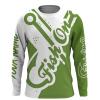 Fish On Green Shirt Customize Name Long Sleeve Fishing Shirts Fishing Gift For Men, Women, Kid Nqs2471