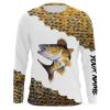 Walleye fishing shirts for men Performance Long Sleeve Customize name personalized fishing apparel for men, women and Kid – NQS1110
