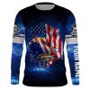 Catfish Fishing American flag galaxy performance fishing shirts Customize name long sleeves personalized fishing shirts for men, women and kid – NQS898