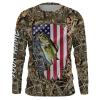 American bass fishing camo shirts for men Performance Long Sleeve Customize name personalized shirt for men, women and Kid – NQS1031