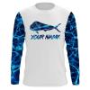 Mahi Mahi Fishing Aqua Ocean Camo customize name long sleeves, Long sleeve hooded personalized gift for Fishing lovers – IPH1687