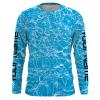 Blue Ripped Water Camo Custom Long Sleeve Performance Fishing Shirts – Iphw1550