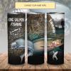 King Salmon Fishing Custom Name Skinny Tumbler