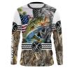 Fish On Largemouth Bass Fishing Camo All Over Printed Shirts, Custom Name Bass Fishing Apparel Fsd2619
