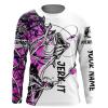 Pink muddy camo Jerk it Largemouth Bass fishing shirts for girl Long Sleeve personalized shirt for women, Kid – NQSD90