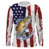 US Redfish Puppy Drum Fishing apparel American Flag Sun / customize name long sleeves shirts personalized Patriotic fishing clothing gift for adults and kids – IPH2060