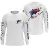 American Flag Bass With Fishing Rod Custom Name Long Sleeve Shirt Sun/, Bass Fishing Jerseys, Tournament Shirt Fsd2553