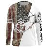 Walleye Fishing American Usa Flag Camo Custom Name Shirt, Performance Fishing Long Sleeves Fsd2559