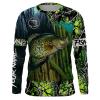 Crappie Fishing green muddy camo Performance Long Sleeve Custom name fishing shirts for men, women and Kid – NQSD92