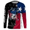 Tx Texas Flag Bass Fishing Patriotic Performance Fishing Shirts , Personalized Texas Fishermans Gift Fsd2485