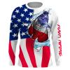 Crappie Fishing American Flag Patriotic Fishing Custom Name 3D Tournament Fishing Shirts Nqs2579