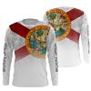 Florida State Flag Performance Shirts, Custom Name Florida Fishing Long Sleeve, Fishing Gifts Fsd2675