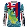 Hawaii State Flag Mahi Mahi Fishing Custom Long sleeve Fishing Shirts UV Protection, Patriotic Fishing apparel – IPHW853
