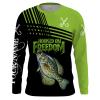 Crappie fishing green Hooked on freedom Customize Name long sleeves fishing shirts NQS1811