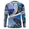 Largemouth Bass Fishing apparel blue muddy camo Sun / customize name long sleeves shirts personalized fishing clothing gift for adults and kids – IPH2068