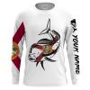 Mahi Mahi Fishing Florida Flag Patriotic Customize Name Quick Dry Long Sleeves Fishing Shirts Nqs2247
