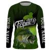 Largemouth Bass Fishing customize name long sleeves, Long sleeve hooded personalized gift for Fishing lovers – IPH1681