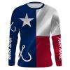 Tx Fishing 3D Fish Hook Texas Flag Custom Long Sleeves Shirts Personalized Fishing Apparel Gifts – Nqs2284