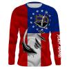 GA Georgia Fishing 3D Fish Hook Georgia Flag Sun / customize name long sleeves shirts personalized Patriotic fishing apparel gift for adults and kids – IPH2029